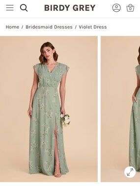 Birdy Grey Floral Sage Lafleur Violet Dress 3x